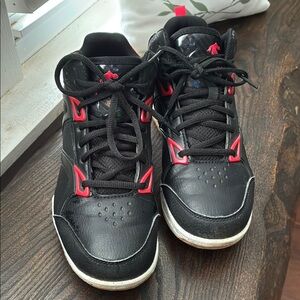 Big Boys size 6 And1 mid top black and red sneakers